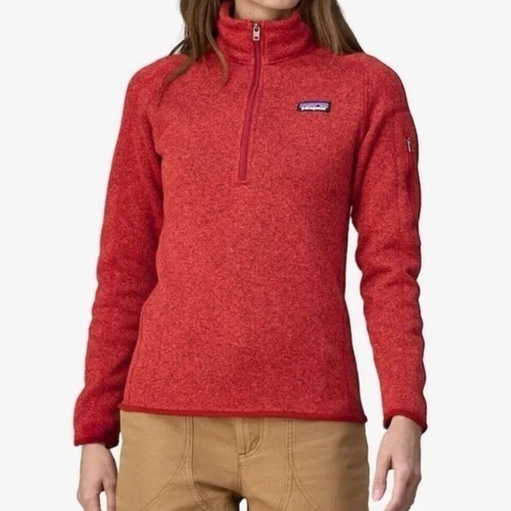 Patagonia Red Quarter Zip Better Sweater, XS